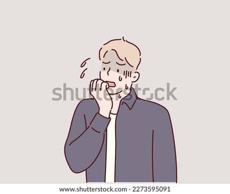 Shocked man. Hand drawn style vector design illustrations.