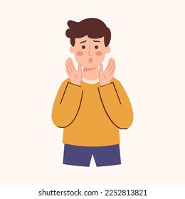 Shocked Man illustration. Wow expression