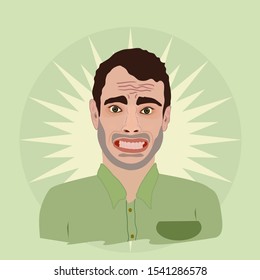 shocked man vector,face man funny
