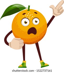 Naranja impactada, ilustración, vector sobre fondo blanco.