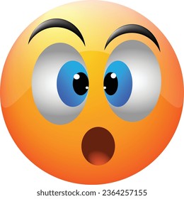 shocked panic emoji white background
