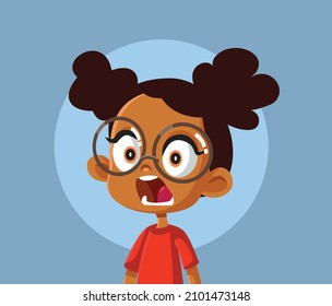 
Shocked Panicked Little Girl Vector Cartoon Illustration. Emotive started child reacting in a negative way screaming with fear
