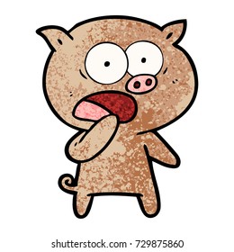 shocked pig cartoon