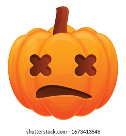 Icono de calabaza impactada. Caricatura del icono del vector de calabaza impactado para el diseño web aislado en fondo blanco