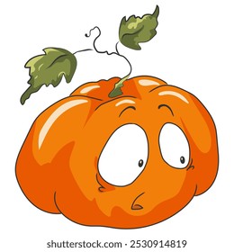 An shocked pumpkin in vector is depicted on a white background.