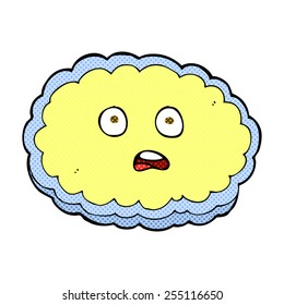 imagen de historieta retro escandalizada cara de nube
