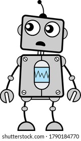Ilustración del vector de dibujos animados de robots impactados