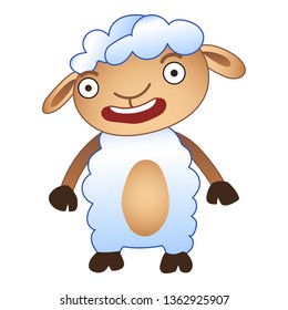Shocked sheep icon. Cartoon of shocked sheep vector icon for web design isolated on white background