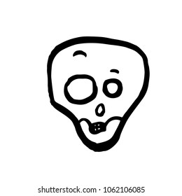 Shocked skull.  Halloween vector illustration isolated on white