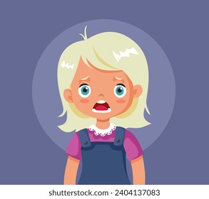 
Shocked Surprised Little Toddler Girl Vector Cartoon Character
Stressed and panicked little girl feeling puzzled and overwhelmed 
