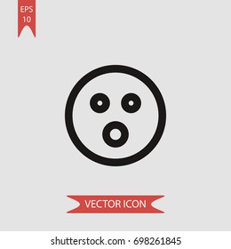 Shocked vector icon, illustration symbol