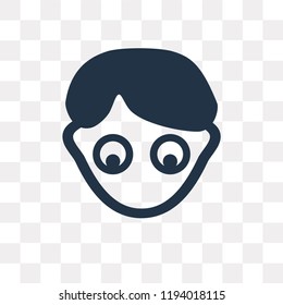 Shocked vector icon isolated on transparent background, Shocked transparency concept can be used web and mobile
