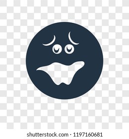 Shocked vector icon isolated on transparent background, Shocked transparency logo concept