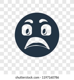 Shocked vector icon isolated on transparent background, Shocked transparency logo concept