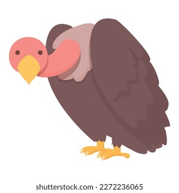 Shocked vulture icon cartoon vector. Bird tree. Wing style