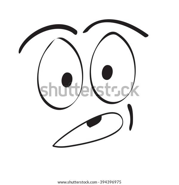 Shocked White Doodle Stock Vector (Royalty Free) 394396975