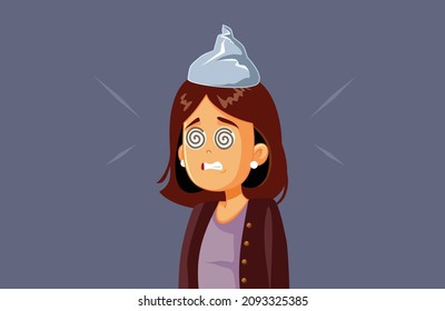 
Shocked Woman Believing Conspiracy Theory Vector Cartoon. Young Person In State Of Panic From Fake News And Misinformation
