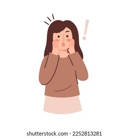 Shocked Woman illustration. Wow expression