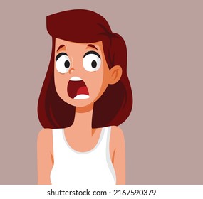 Shocked Woman Living with Phobia Vector Cartoon Illustration. Amazed girl panicking with anxiety and stress
