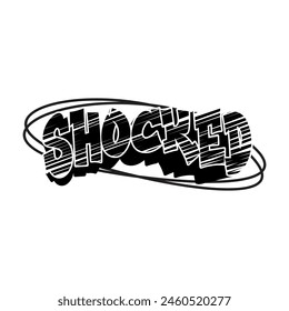 Shocked Y2K Clothing Logo Patch Apparel Fashion Vector Design K28, Commercial Us