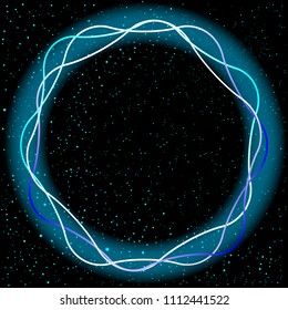 A shocking blue circle wave background with dots of electric blue behind