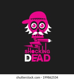 Shocking Dead Skull Hip Hop Style. Vector