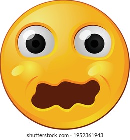 Shocking Face Scared Emoji Vector Icon Stock Vector (Royalty Free ...