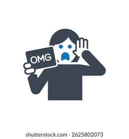 Shocking Surprise Icon Isolated On White Background