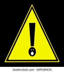 
Shocking symbol The black triangle is on a yellow background. Is a modern symbol. Stylish and with a black background. As vector image.