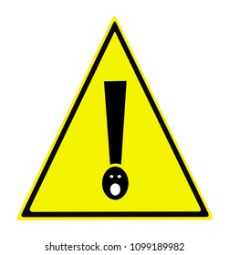Shocking symbol The black triangle is on a yellow background. Is a modern symbol. Stylish and with a white background. As vector image.