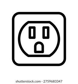 Shockproof Electrical Wall Socket outline icon vector design good for web or mobile app