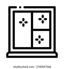 vidrio a prueba de golpes en el vector de icono de la ventana. vidrio a prueba de golpes con el signo de la ventana. ilustración de símbolo de contorno aislado