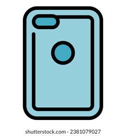 Shockproof phone case icon outline vector. Mobile cover. Device protect color flat