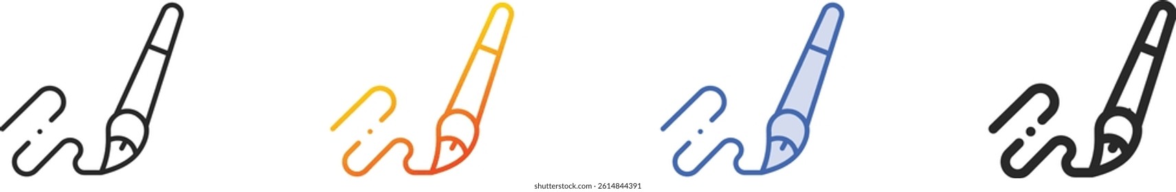 shodo icon.Thin Linear, Gradient, Blue Stroke and bold Style Design Isolated On White Background