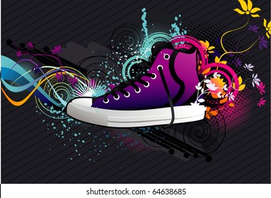 shoe abstract color vector