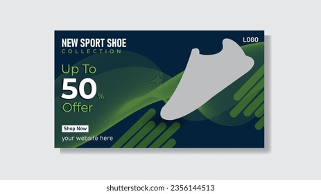 Shoe advertising billboard design template.