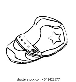 shoe baby shower related icon image vector illustration design 