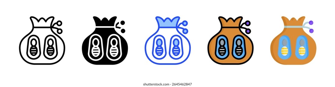 Shoe Bag Icon Collection With Multiple Styles