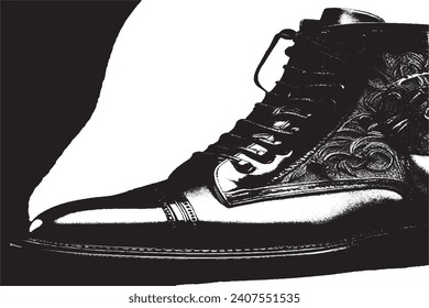shoe black and white texture vector illustration image overlay monochrome grunge background texture