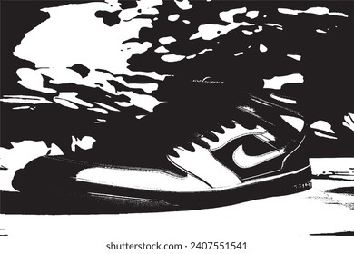 shoe black and white texture vector illustration image overlay monochrome grunge background texture