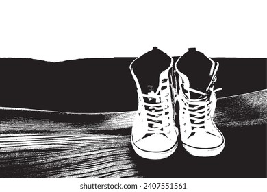 shoe black and white texture vector illustration image overlay monochrome grunge background texture