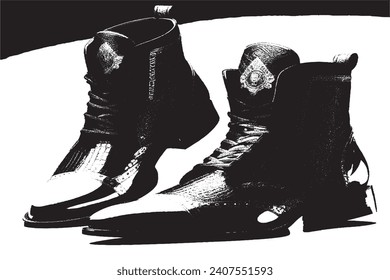 shoe black and white texture vector illustration image overlay monochrome grunge background texture