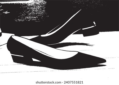 shoe black and white texture vector illustration image overlay monochrome grunge background texture