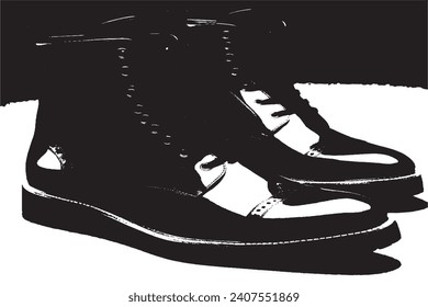 shoe black and white texture vector illustration image overlay monochrome grunge background texture