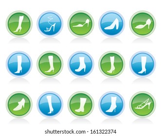 shoe and boot icons - vector icon set