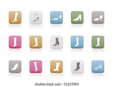 shoe and boot icons - vector icon set