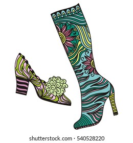 Shoe boot. Vector illustration.