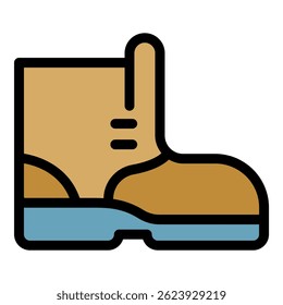 Shoe boots icon. Outline shoe boots vector icon color flat isolated