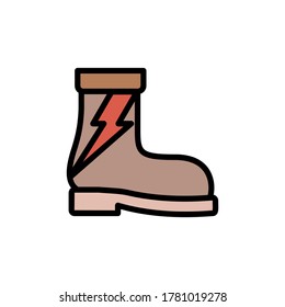 Shoe, boots icon. Simple color with outline vector elements of rock n roll icons for ui and ux, website or mobile application