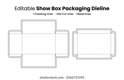 Shoe Box Dieline Professional Template for Packaging Designers